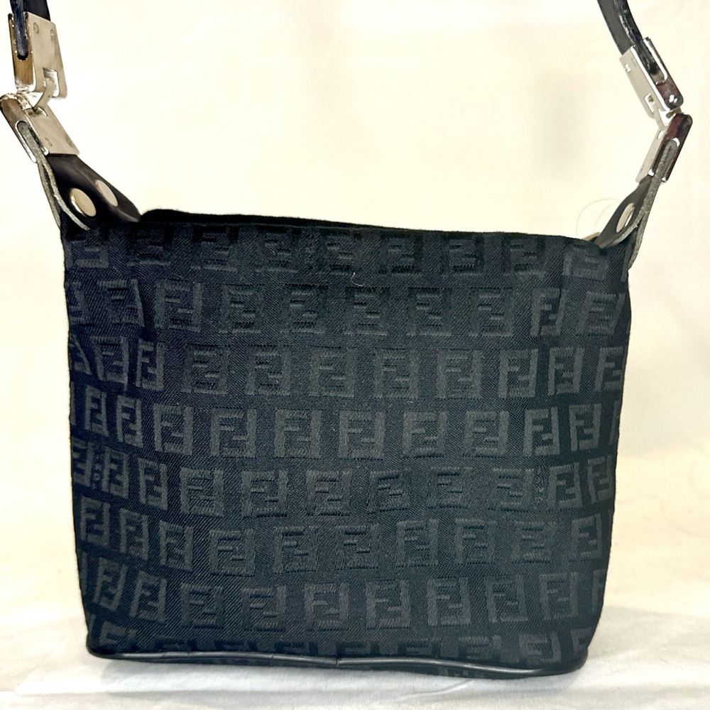 Fendi Black Logo Print Shoulder Bag